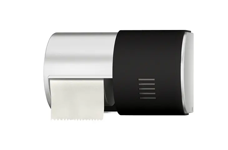 dispensador rollos papel higienico estandar fusion negro
