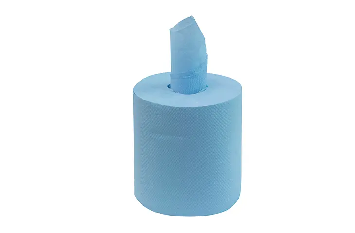 secamanos papel devanado central papel azul