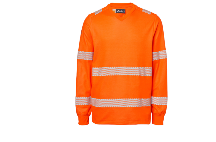 Camiseta naranja con bandas